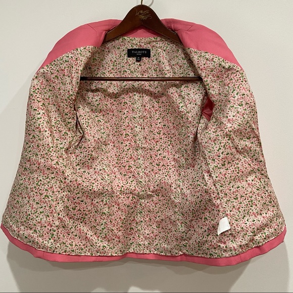 Talbot's Pink 7/8 Sleeve One Button Blazer Size 8 Petite - Picture 11 of 15